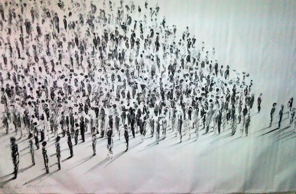 Embajadores, monotipia sobre lienzo, 2012, Noel Morera Cruz