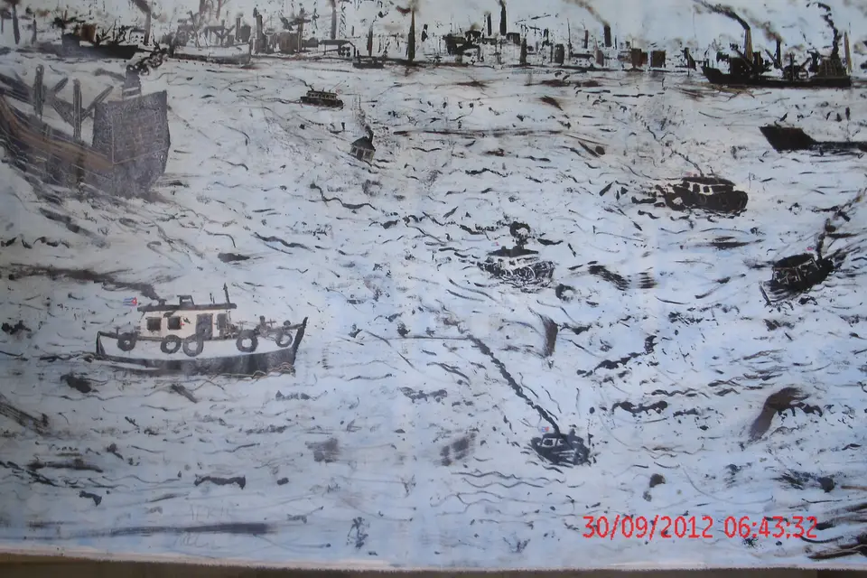 La casita de Ramona, desechos petrolíferos de la Bahía de La Habana, 2010, Noel Morera Cruz