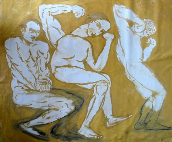 Músculo y convivencia, técnica mixta sobre lienzo, 2006, Noel Morera Cruz