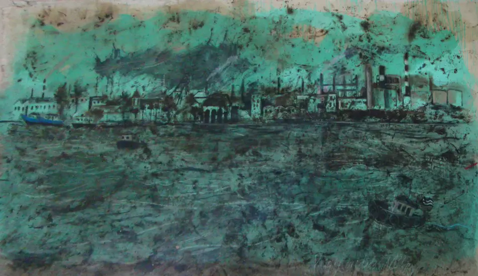 Paisaje oxidado, técnica mixta sobre tela, 2010, Noel Morera Cruz