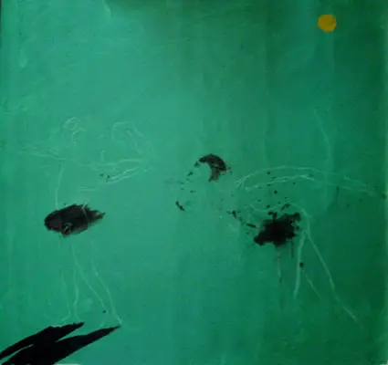 Pareja en verde, técnica mixta sobre lienzo, 2006, Noel Morera Cruz
