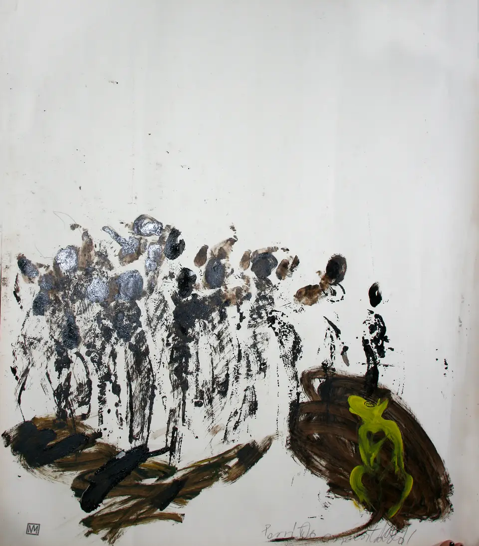 Perrito encontrado, monotipia manipulada sobre cartulina, 2010, Noel Morera Cruz