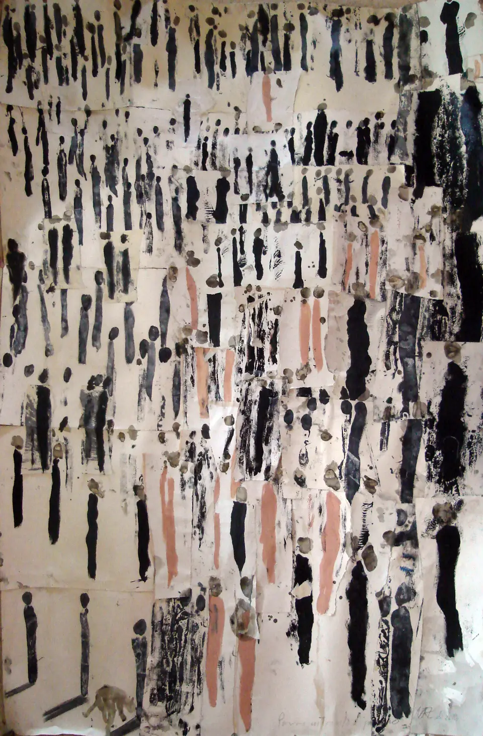 Perro entrando al pantano, monotipia sobre cartulina, 2006, Noel Morera Cruz