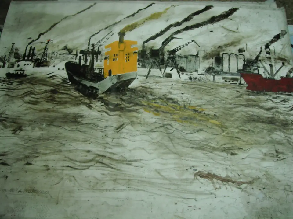 Obra sin título conocido, desechos petrolíferos de la Bahía de La Habana, Noel Morera Cruz