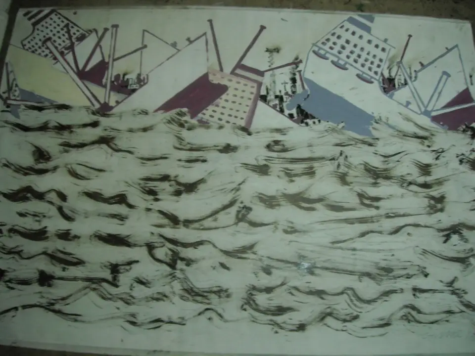 Obra sin título conocido, desechos petrolíferos de la Bahía de La Habana, Noel Morera Cruz
