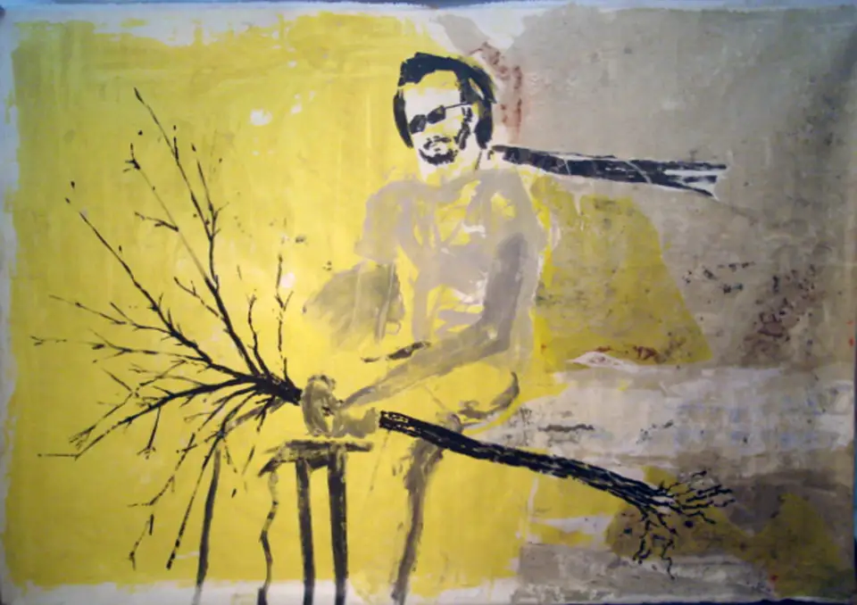 Retrato de Wilson, técnica mixta sobre lienzo, 2006, Noel Morera Cruz