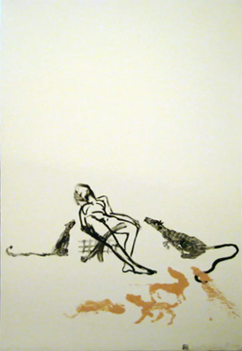 Sueño erótico, monotipia sobre cartulina, 2007, Noel Morera Cruz