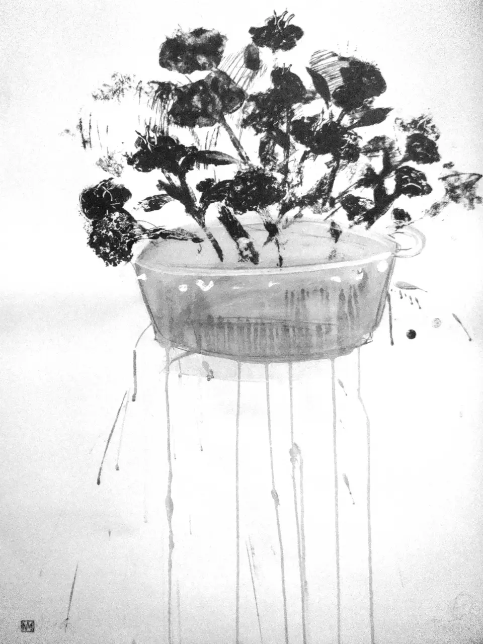 Tiesto, monotipia ilustrada sobre cartulina, 2008, Noel Morera Cruz